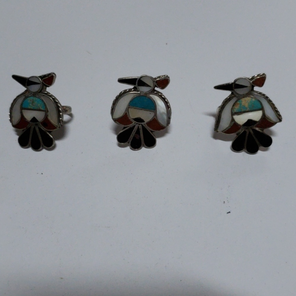 Native American Zuni style inlayed 'Firebird' ring